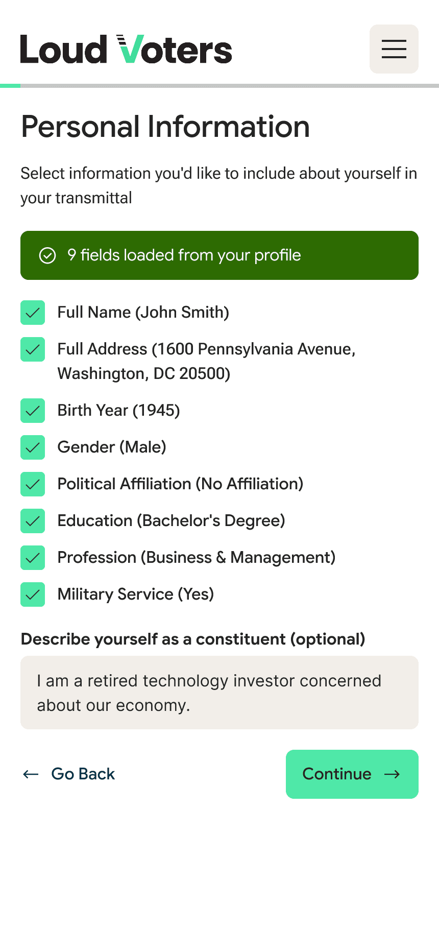 Configure your personal information